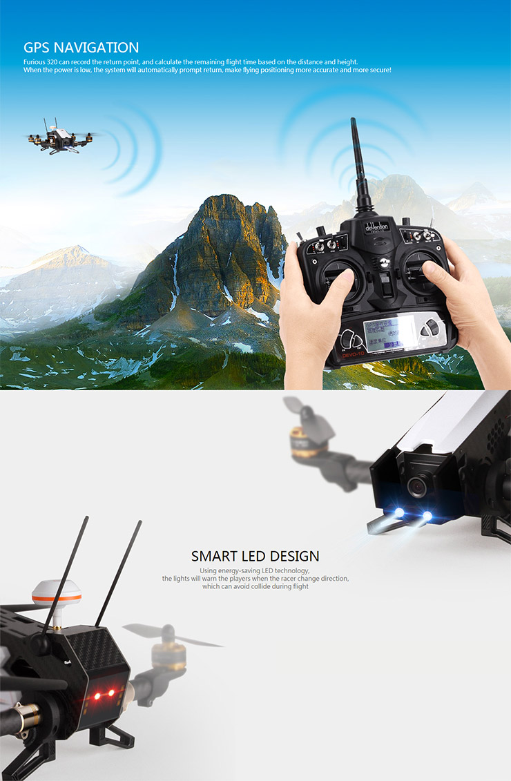 Walkera Furious 320 1080P HD Camera 5.8G RC Quadcopter with DEVO 10 Transmitter OSD RTF