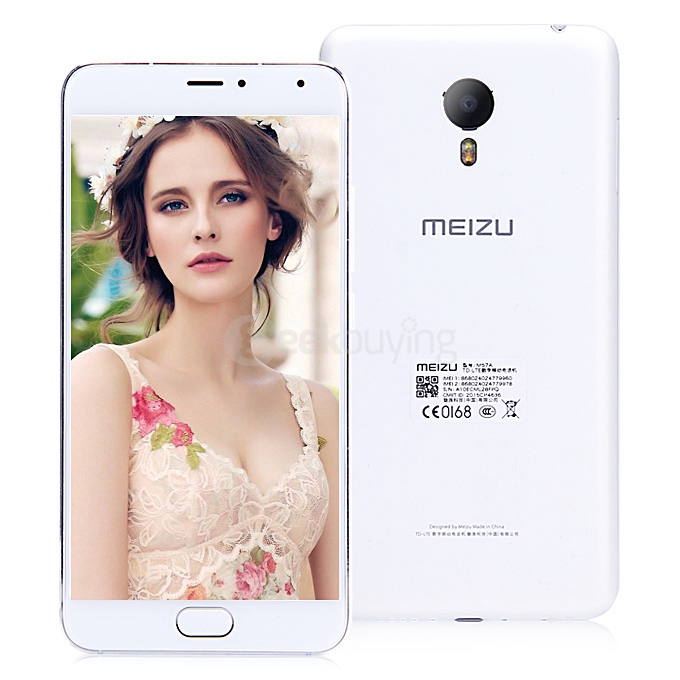 Meizu Metal 5.5inch FHD 2.5D 4G Smartphone 64bit Helio X10 Octa Core 2GB 32GB Flyme 5 OS mTouch 2.1 5.0MP+13.0MP - White