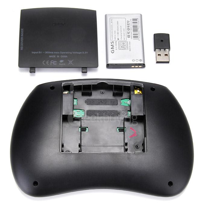 IPazzPort KP-810-21S-1 Mini 2.4GHz Wireless Keyboard Air Mouse Remote Control Touchpad for Android Smart TV Box - Black