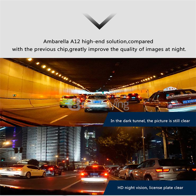 Blackview D201-1 Ambarella A12 Chipset Car DVR Recorder Super HD 1440P H.264 / 170 Degree View Angle / Night Vision Car Camcorder - Black