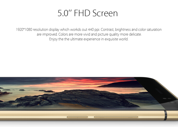 BLUBOO X9 4G LTE 5.0inch FHD Android 5.1 3GB 16GB Smartphone 64bit MTK6753 Octa Core Fingerprint Scanner - Golden Edge