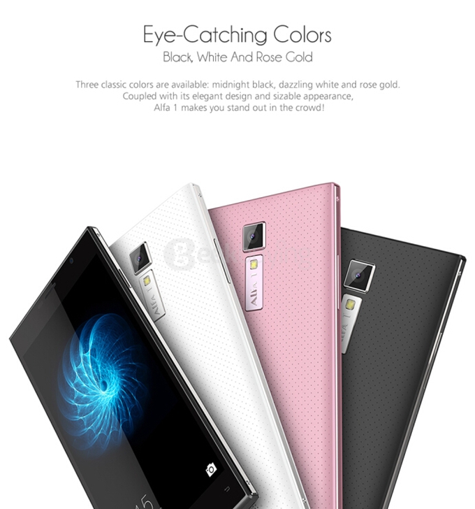 Leagoo Alfa 1 5.5 inch Android 5.1 2GB 16GB Smartphone MTK6580 Quad Core 13.0MP Camera OTG Hotknot WiFi 3G GPS - White