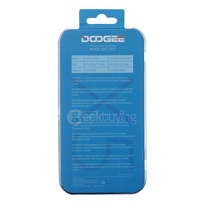 [HK Stock] Original Flip Cover Protective Case(Black) + Tempered Glass Screen Protector for Doogee X5/Doogee X5 PRO Smartphone