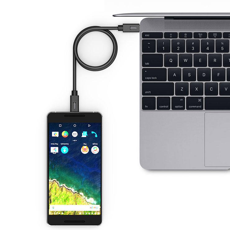 [Spain Stock]Tronsmart [2 Pack] USB2.0 6feet/1.8m*2 Type-C Male to Male Sync & Charging Cable for Google Nexus 5X / 6P LG G5 HTC 10 Lumia 950 - Black+White