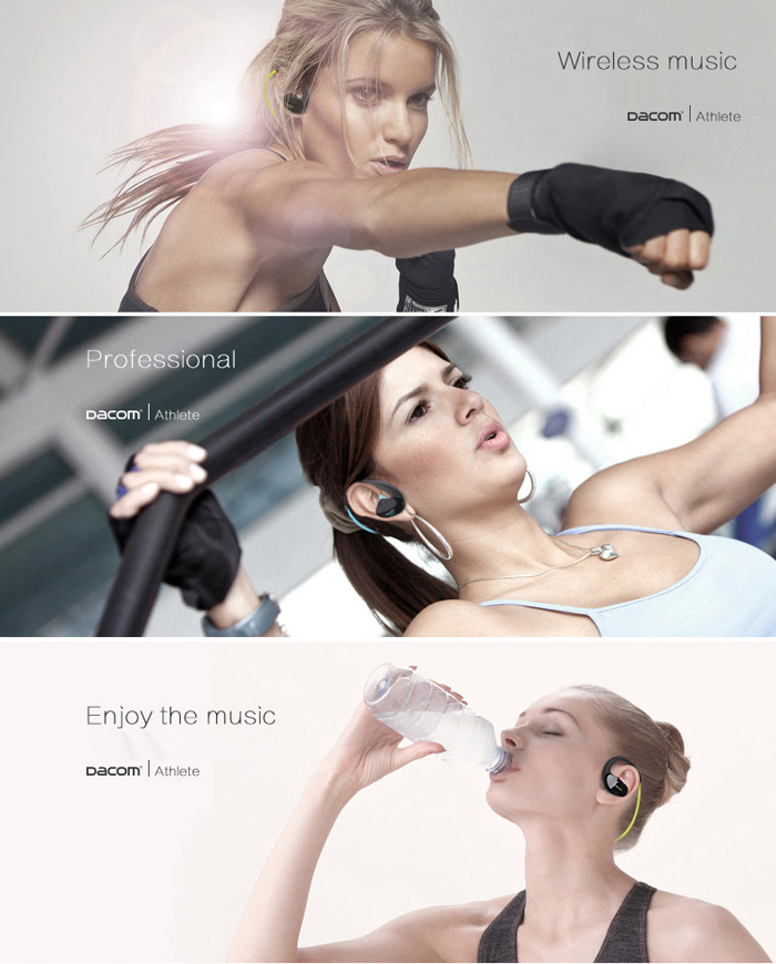 Dacom Athlete NFC Bluetooth Headset BT4.0 Wireless Stereo Headphone Music Earphones With MIC  - Yellow