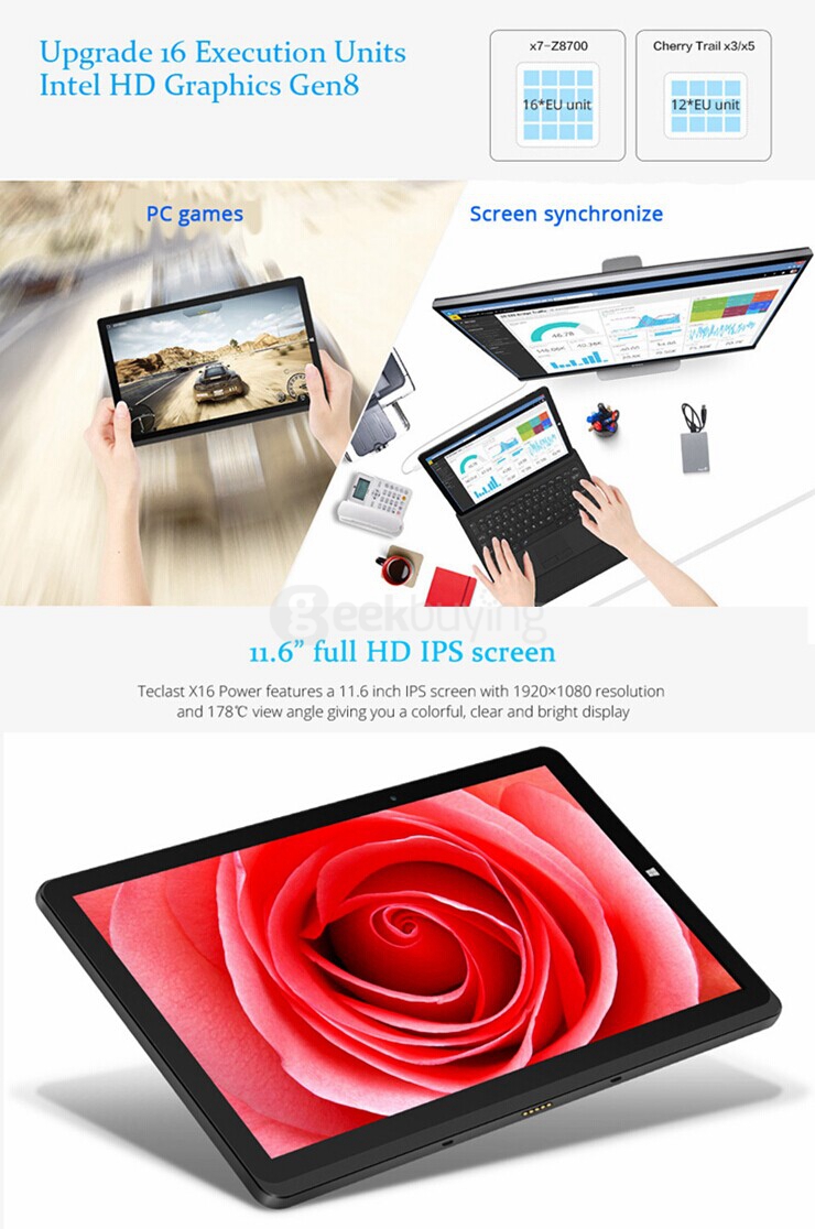 Teclast X16 Power 8GB/64GB Windows10 & Android5.1 Dual OS 11.6