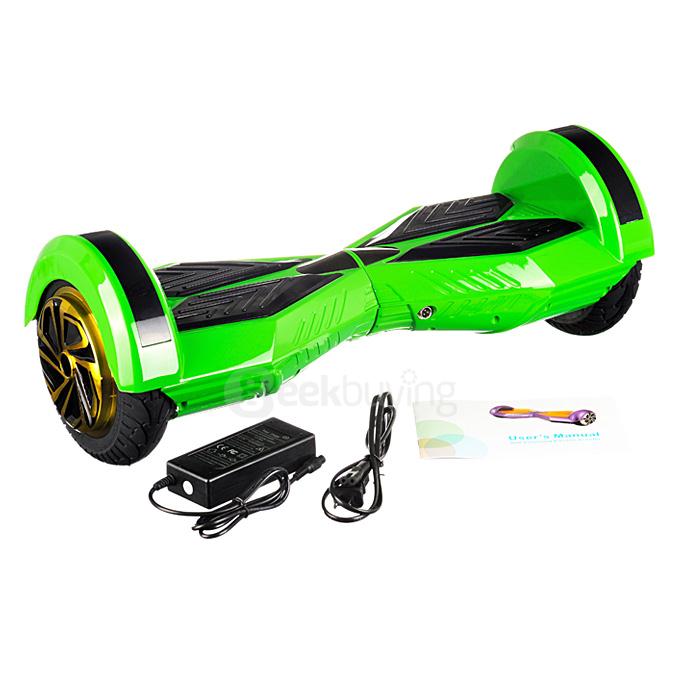 4400MAH Dual Wheels Self Balancing Scooter Electric Drifting Board with LED - Green and Black