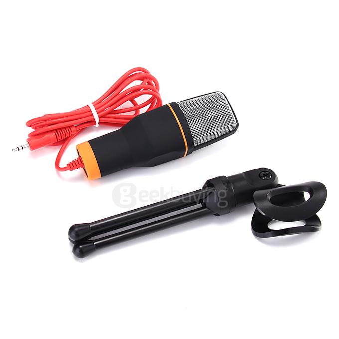 SF-666 3.5mm Audio Jack Wired Condenser Microphone Studio Podcast Singing Home Karaoke Mic with Tripod