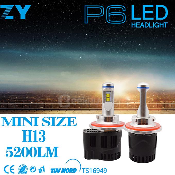 P6 Philips Chips 55W 4500lm LED Car Headlight H13 6000K LED Car Headbulb Conversion Kit