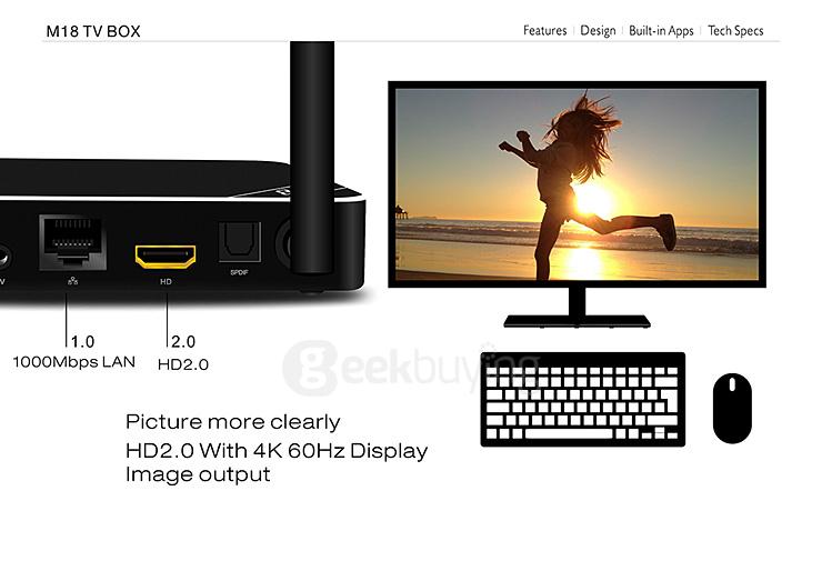 Beelink M18 Amlogic S905 4K 2G/16G TV BOX 2.4G/5G Dual Band WIFI 1000M LAN Bluetooth4.0 HDMI2.0 H.265 Miracast DLNA