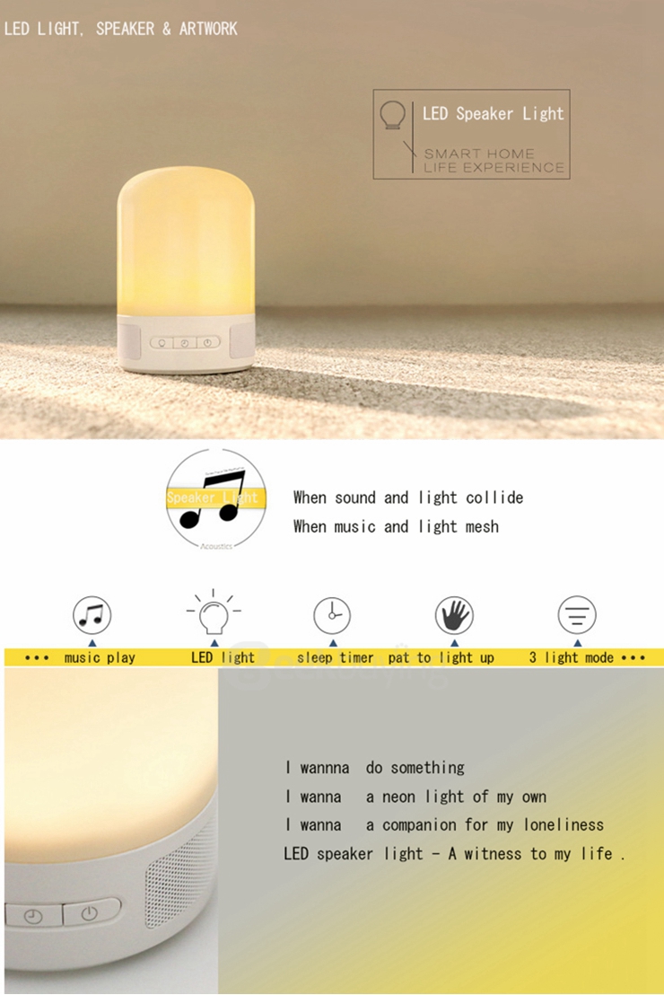 BT03 Mini Smart Stereo Speaker LED Music Player MINI Speaker with Q Sound Light