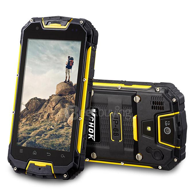 VCHOK M8 4G LTE 4.5inch IP68 Waterproof Rugged Phone Android 5.1 2GB 16GB MT6735 Quad Core Smartphone 13.0MP 3000mAh - Yellow