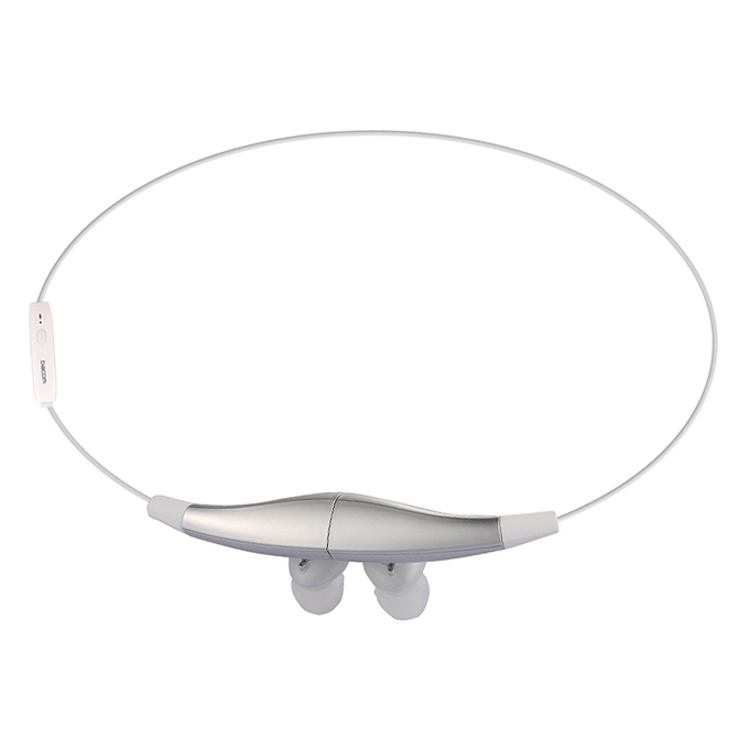 Dacom Magnetic Wireless Bluetooth Sports Stereo Earphones BT4.1 Sweatproof Headphones Handsfree with Mic - Silver+White