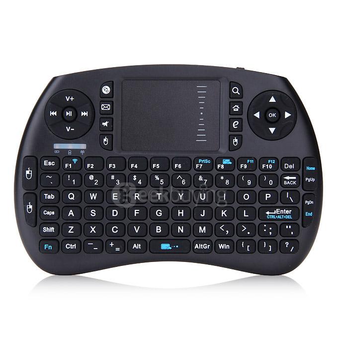 IPazzPort KP-810-21S-1 Mini 2.4GHz Wireless Keyboard Air Mouse Remote Control Touchpad for Android Smart TV Box - Black