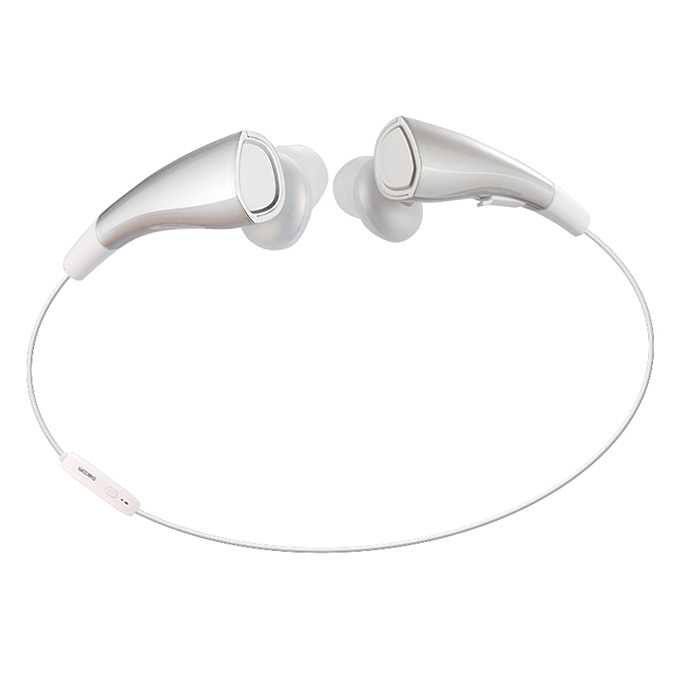 Dacom Magnetic Wireless Bluetooth Sports Stereo Earphones BT4.1 Sweatproof Headphones Handsfree with Mic - Silver+White