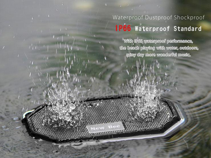 New Bee Pocket Bluetooth Speaker IP67 Waterproof Shockproof Wireless Music Player BT4.0 With Mic for iPhone Samsung LG