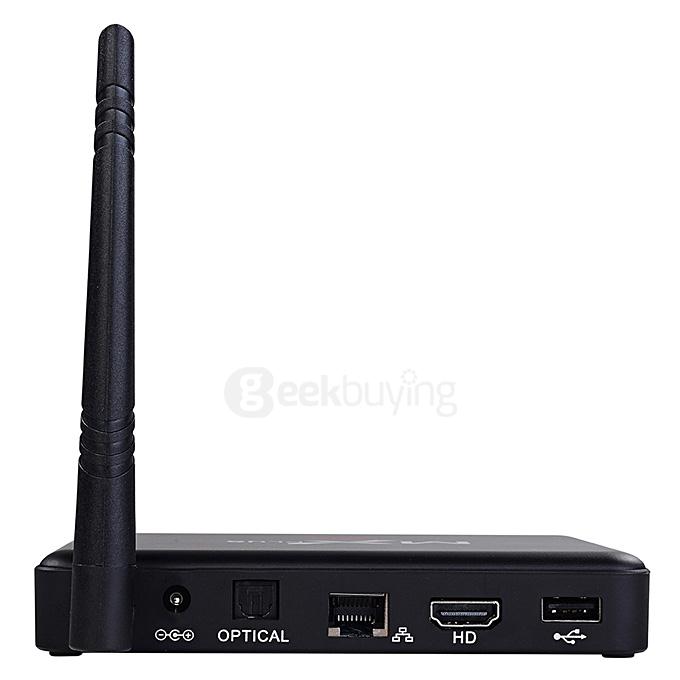 MX PLUS II Amlogic S905 4K TV Box 1G/8G 802.11b/g/n Gigabit LAN Bluetooth KODI DLNA Miracast with  LED Display - Black