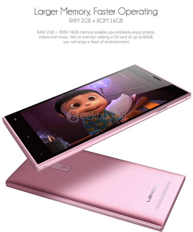 Leagoo Alfa 1 5.5 inch Android 5.1 2GB 16GB Smartphone MTK6580 Quad Core 13.0MP Camera OTG Hotknot WiFi 3G GPS - Black