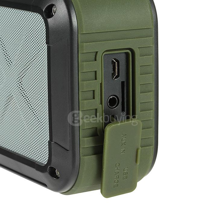 W-KING S7 Portable NFC Wireless Bluetooth 4.0 Speaker with MIC 10 Hours Playtime for Outdoors/Shower - Army Green