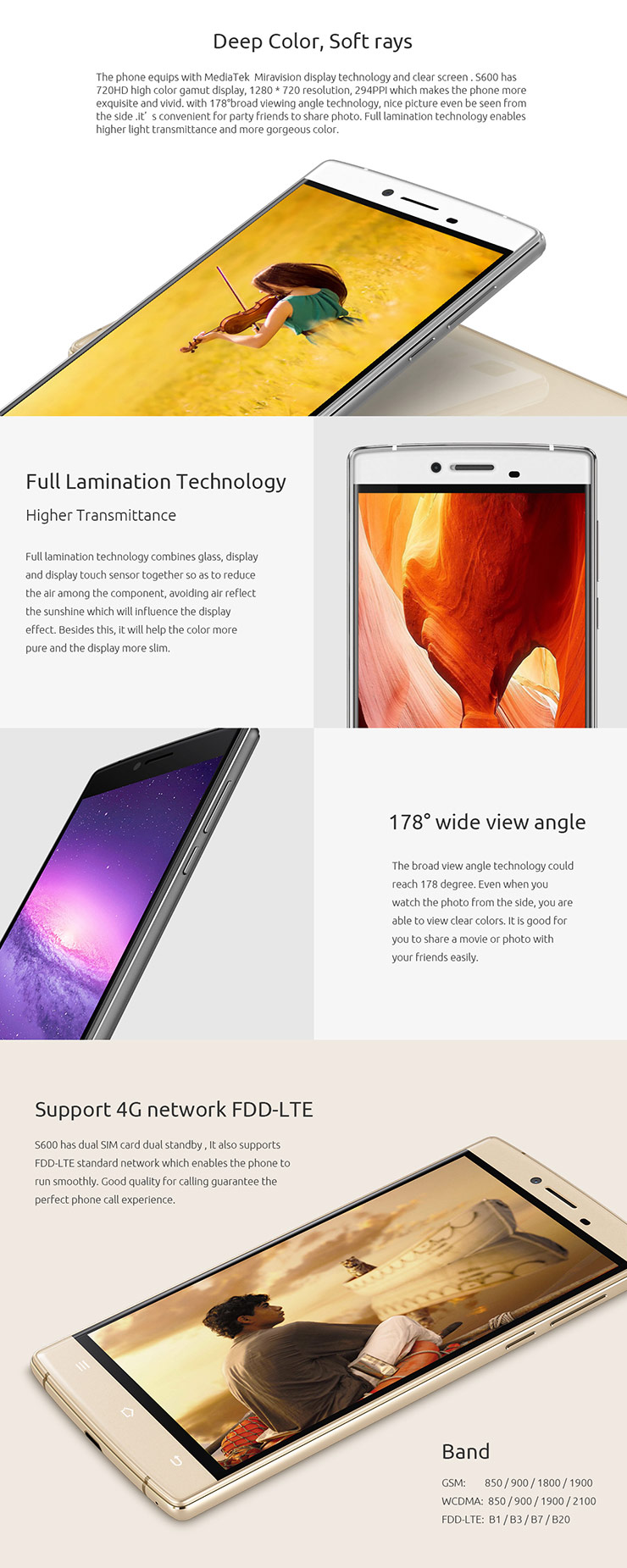 CUBOT S600 5.0inch IPS HD 4G FDD-LTE Android 5.1 Smartphone 2GB 16GB 64-bit MTK6735A Quad Core 16.0MP Touch ID - Black