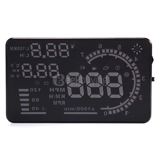 X3 5.5 Inch Car Head Up Display Car HUD Blutooth Connection  -  BLACK
