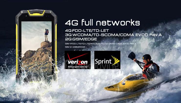 VCHOK M8 4G LTE 4.5inch IP68 Waterproof Rugged Phone Android 5.1 2GB 16GB MT6735 Quad Core Smartphone 13.0MP 3000mAh - Yellow