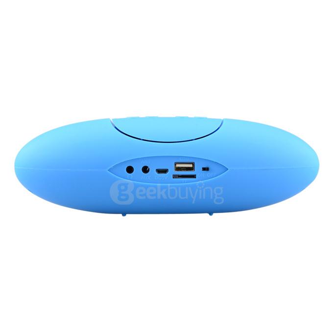 Portable & Creative Big Rugby Shaped Wireless Bluetooth Speaker Hands-free Subwoofer - Blue
