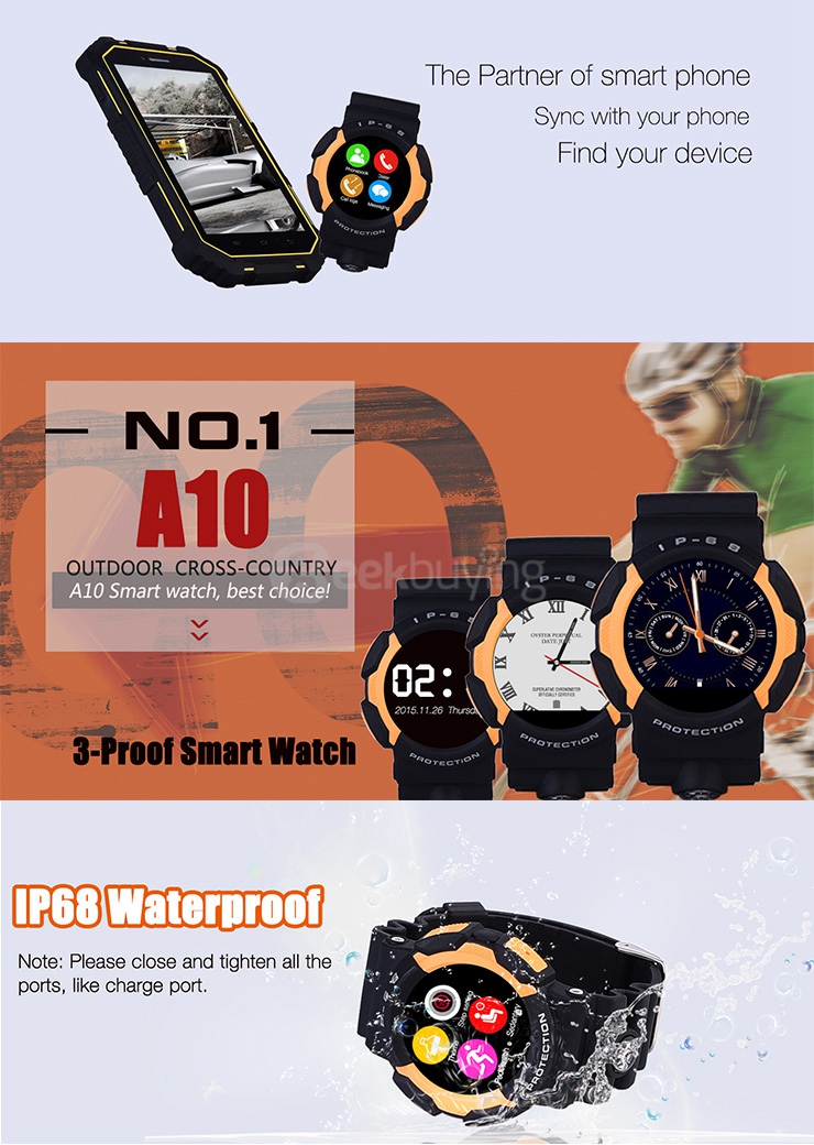 NO.1 A10 Bluetooth Outdoor Smart Watch MTK2502 1.22