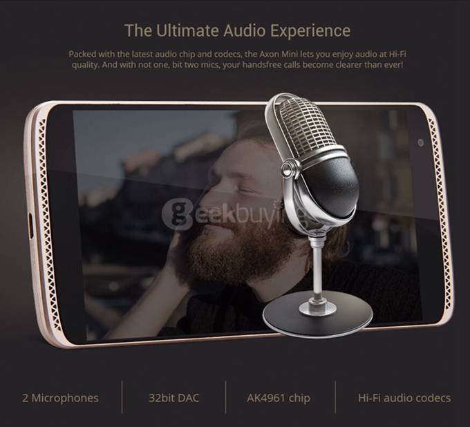 [HK Stock] ZTE Axon Mini 5.2inch Android 5.1 3GB 32GB Smartphone Qualcomm MSM8939 Octa Core 13.0MP HIFI Touch ID - Ion Gold