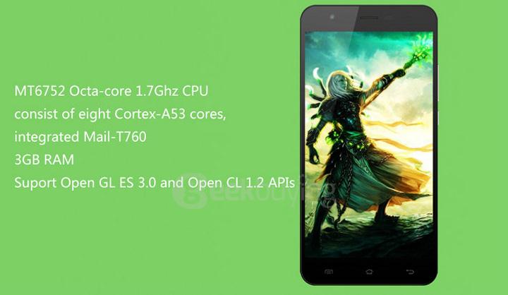 Jiayu S3 5.5inch FHD Android 4.4 Smartphone 4G LTE MTK6752 Octa Core 1.7 GHz 3GB RAM 16GB ROM 13.0MP NFC Miracast OTG - Black