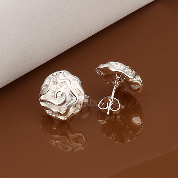 Rose Style Silver Earrings