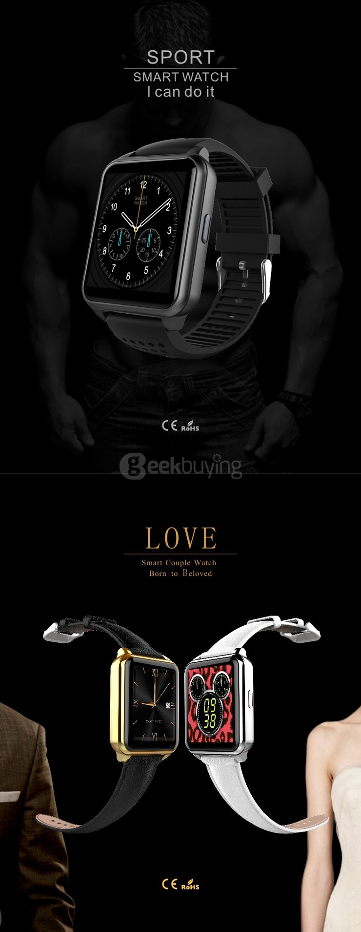 F2 Bluethooth 4.0/3.0 Smart Watch MTK2502 1.55