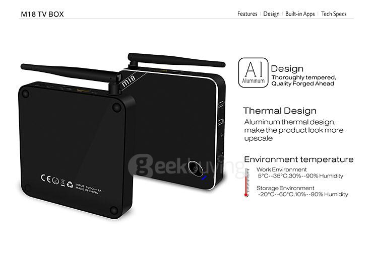 Beelink M18 Amlogic S905 4K 2G/16G TV BOX 2.4G/5G Dual Band WIFI 1000M LAN Bluetooth4.0 HDMI2.0 H.265 Miracast DLNA