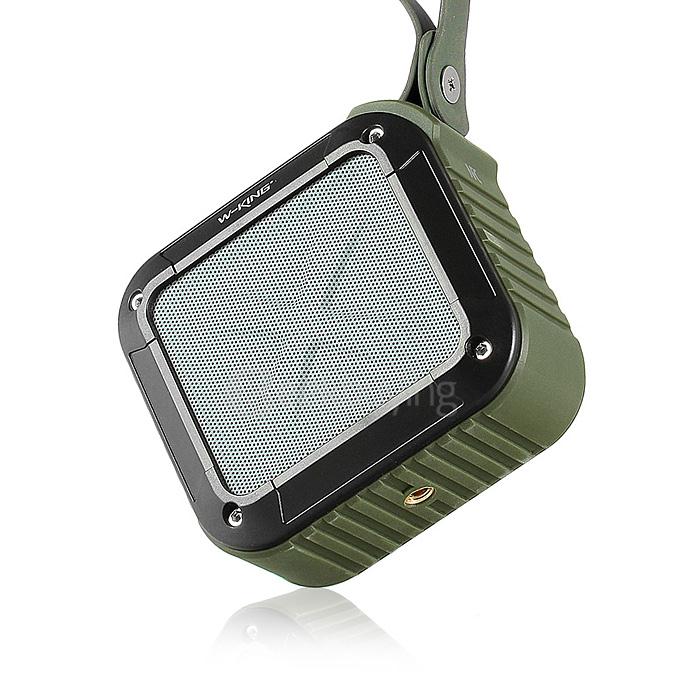 W-KING S7 Portable NFC Wireless Bluetooth 4.0 Speaker with MIC 10 Hours Playtime for Outdoors/Shower - Army Green