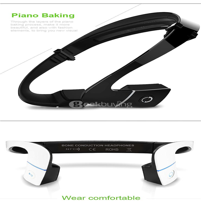 LF-18 NFC Bone Conduction Bluetooth Headset Stereo Headphone Earphone - Black