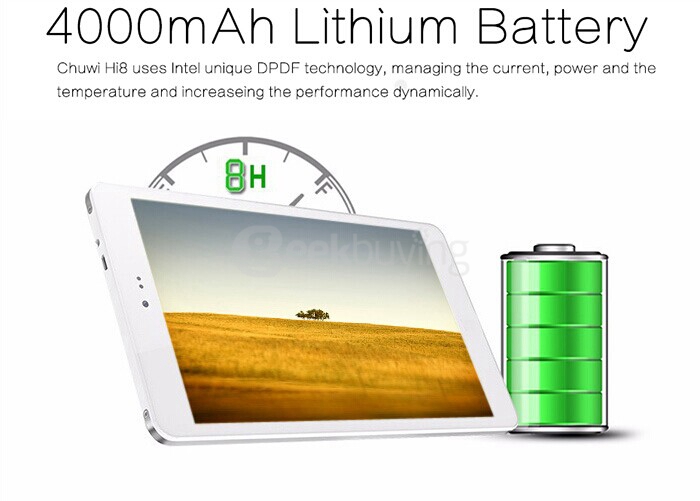 [Package B] CHUWI Hi8 Dual OS Windows10 & Android4.4 Tablet PC + Removable Bluetooth Keyboard with Case + Screen Film