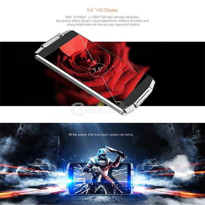 [Spain Stock] OUKITEL K10000 5.5inch HD 4G LTE Android 5.1 2GB 16GB Smartphone MTK6735 64bit Quad Core 10000mAh Battery - Black