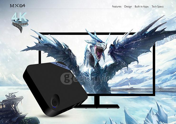 Beelink MX64 Amlogic S905 4K 2G/8G TV BOX 2.4G/5G Dual Band WIFI 1000M LAN Bluetooth4.0 HDMI2.0 H.265 Miracast DLNA