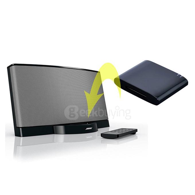 Bluetooth A2DP Music Audio Receiver Adapter for Bose Sounddock and 30-Pin iPod iPhone Dock Speaker - Black