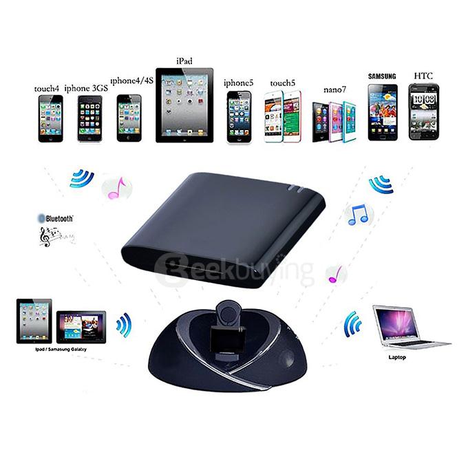 Bluetooth A2DP Music Audio Receiver Adapter for Bose Sounddock and 30-Pin iPod iPhone Dock Speaker - Black