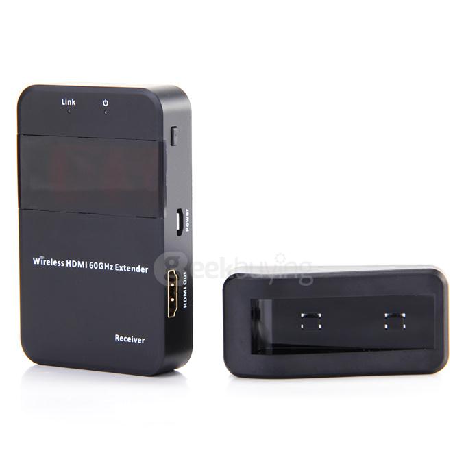 HDV-W551 1080P 60Ghz Wireless HDMI Extender 30M Transmitter Receiver Set for Mettings Classes - Black