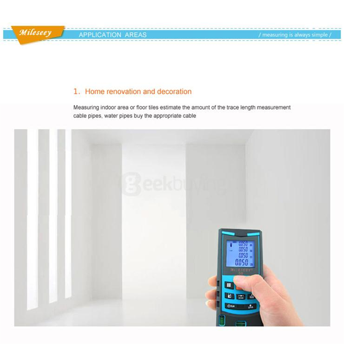 Mileseey X6 70m Handheld Rangefinder Laser Distance Meter Digital Laser Range Finder