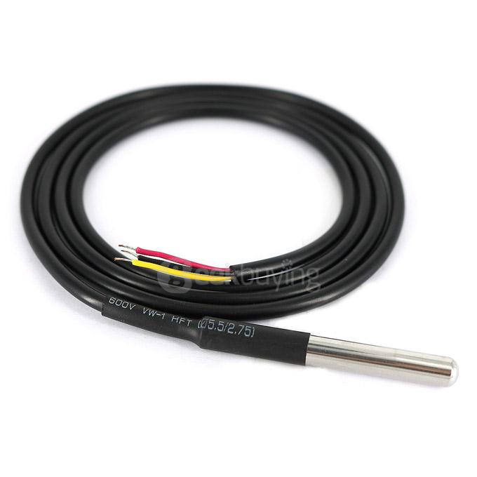 Waterproof DS18B20 Temperature Sensor (100cm) + DS18B20 Adapter Module