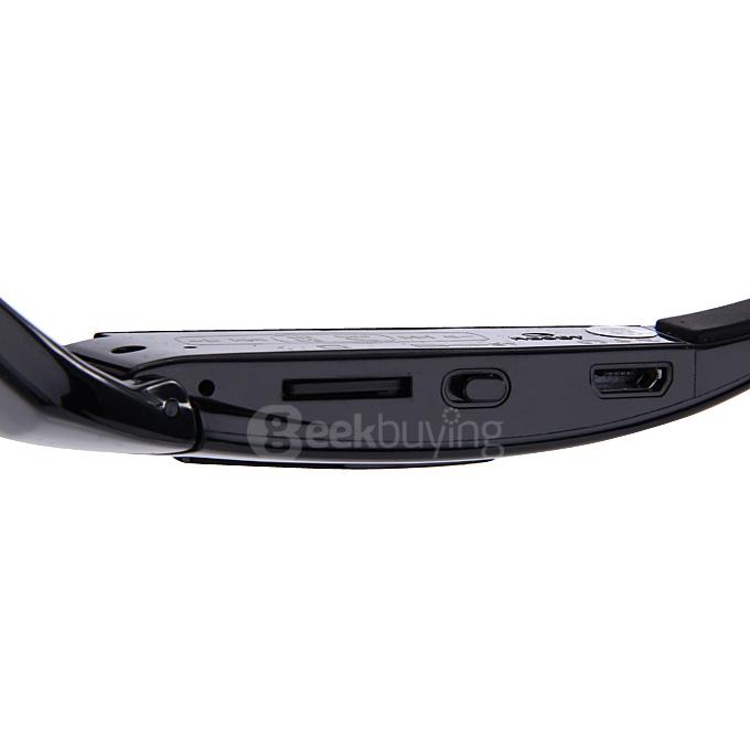 MS2 Polarized UV400 Bluetooth Sunglasses with Headset 8GB SD Card Camera HD 720P Video Recorder for iOS Android - Black
