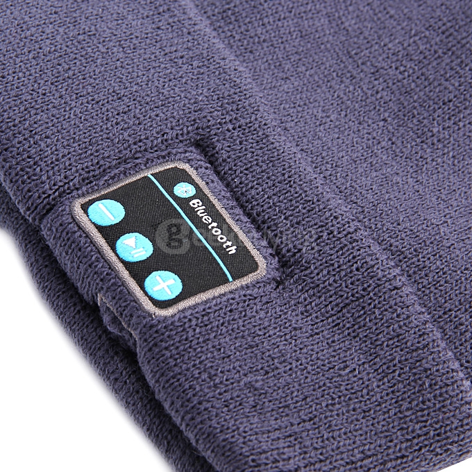 Unisex Winter Wireless Bluetooth Knit Hat Music Cap Beanie Hat Support Hands-free Phone Call - Light Blue