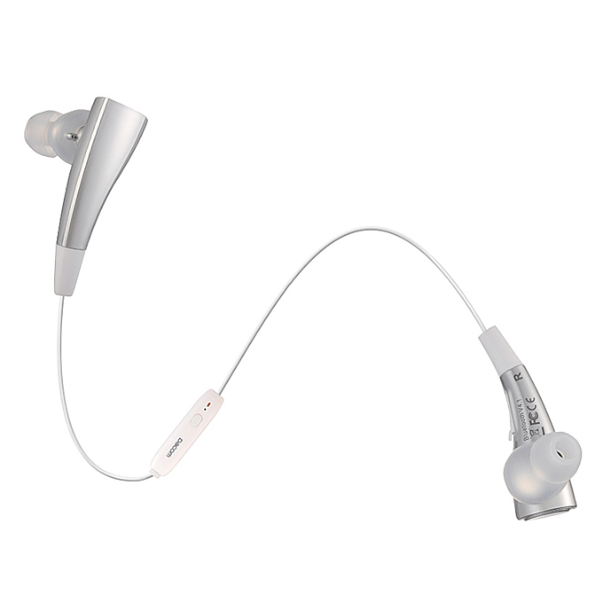 Dacom Magnetic Wireless Bluetooth Sports Stereo Earphones BT4.1 Sweatproof Headphones Handsfree with Mic - Silver+White