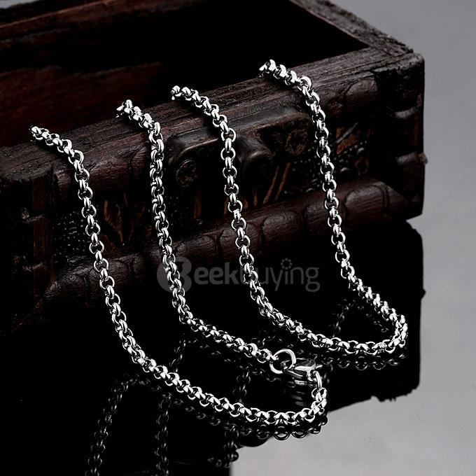 Stainless Steel Chain Rolo Punk Retro Necklace