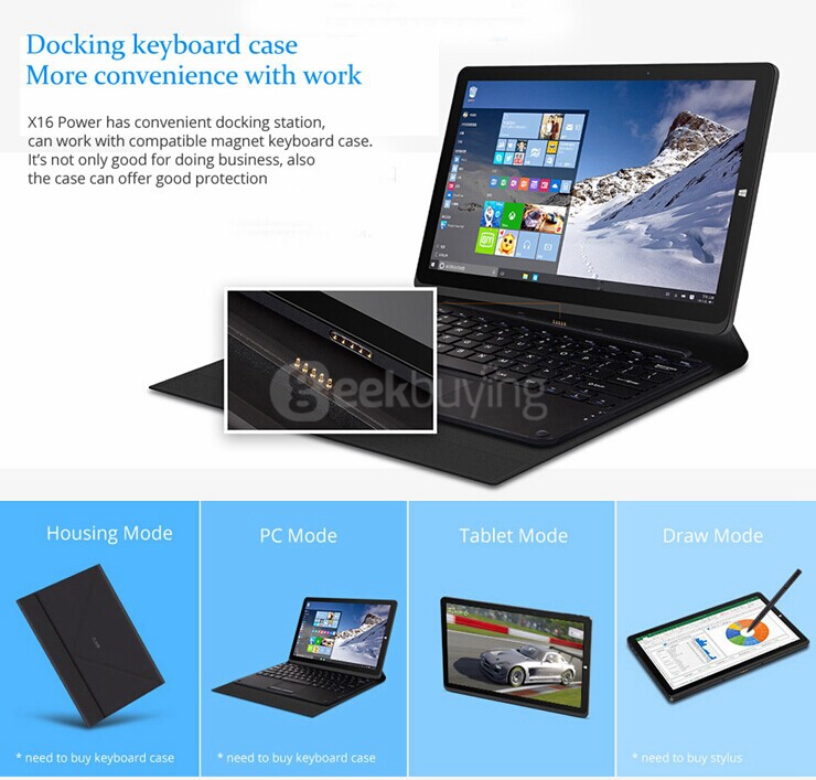 Teclast X16 Power 8GB/64GB Windows10 & Android5.1 Dual OS 11.6
