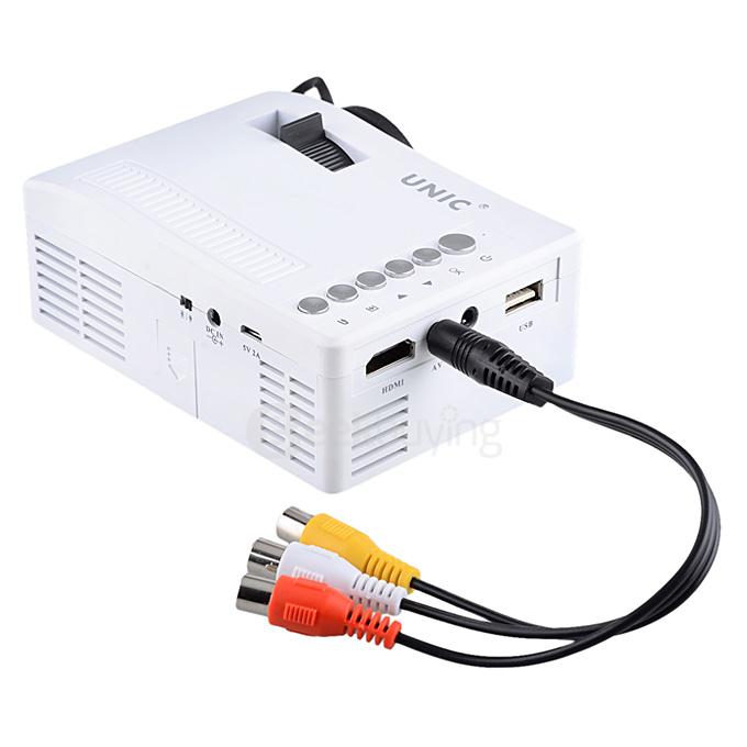 UC18 1080P Portable Mini LED Projector w/ USB / HDMI / AV / TF Slot - White