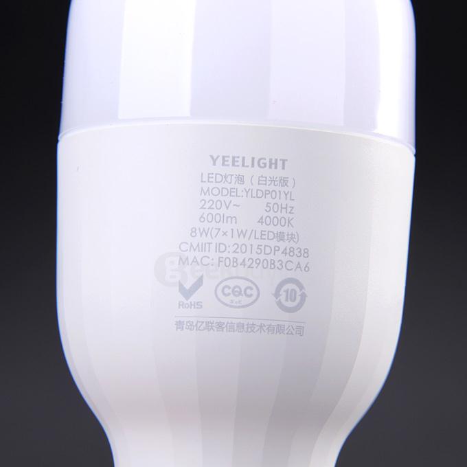 Original Xiaomi Yeelight E27 Smart LED Bulb Mi Light Smartphone App WIFI Remote Control Light 8W - White